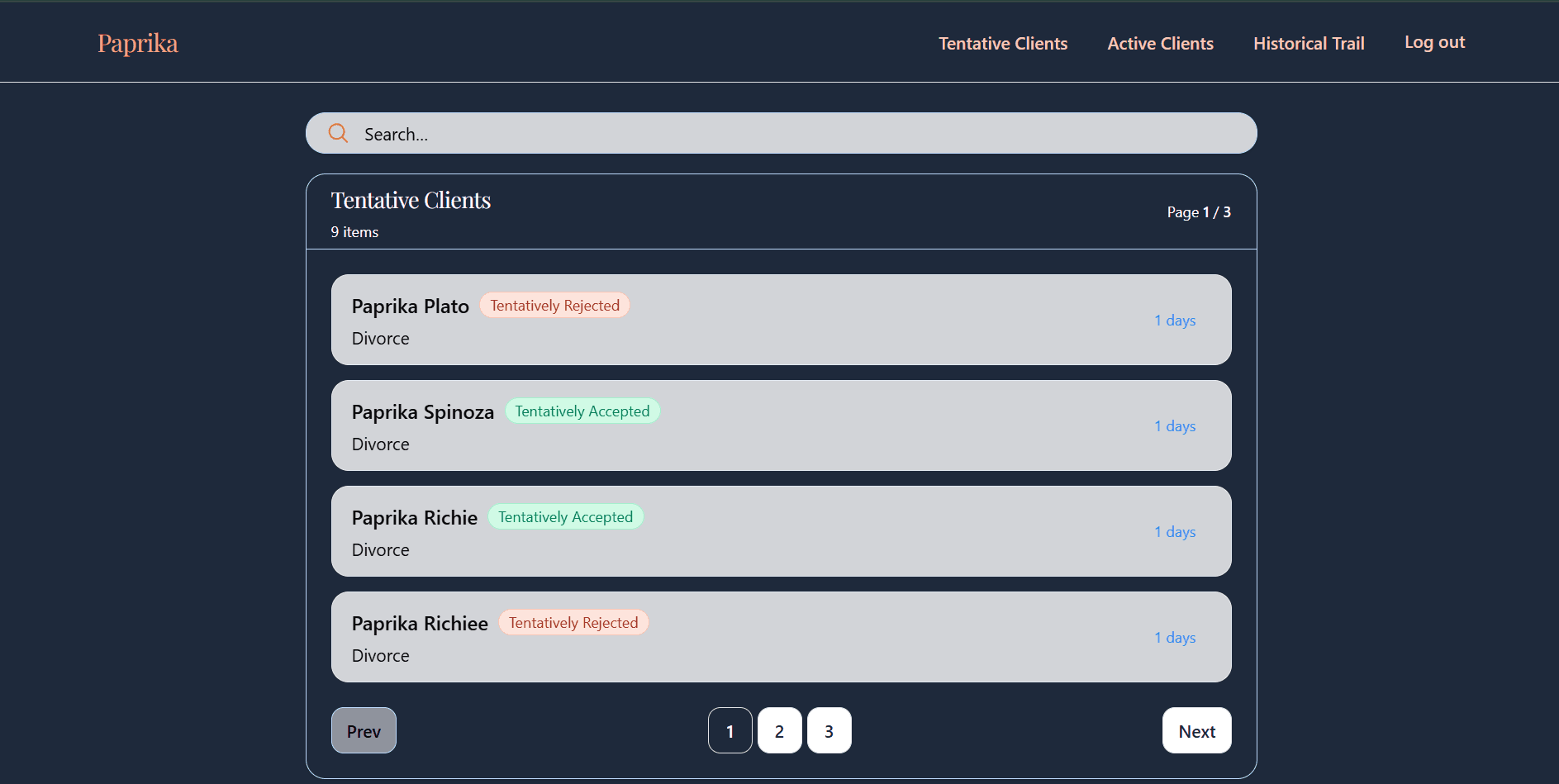 Paprika tentative clients queue screenshot